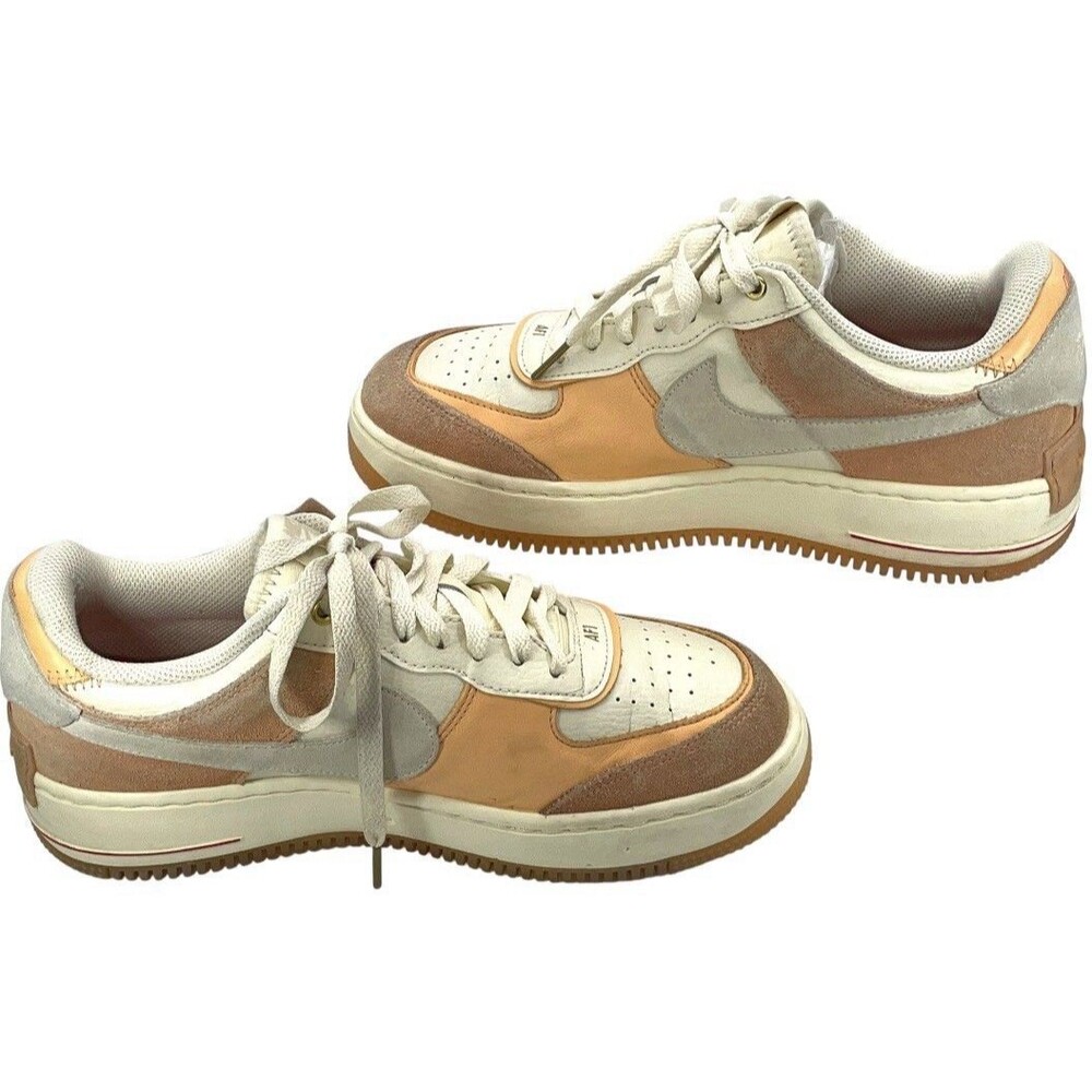 Nike Air Force 1 Shadow Beige Peach Tan Men’s Size 9.5 Sneakers - Picture 2 of 7